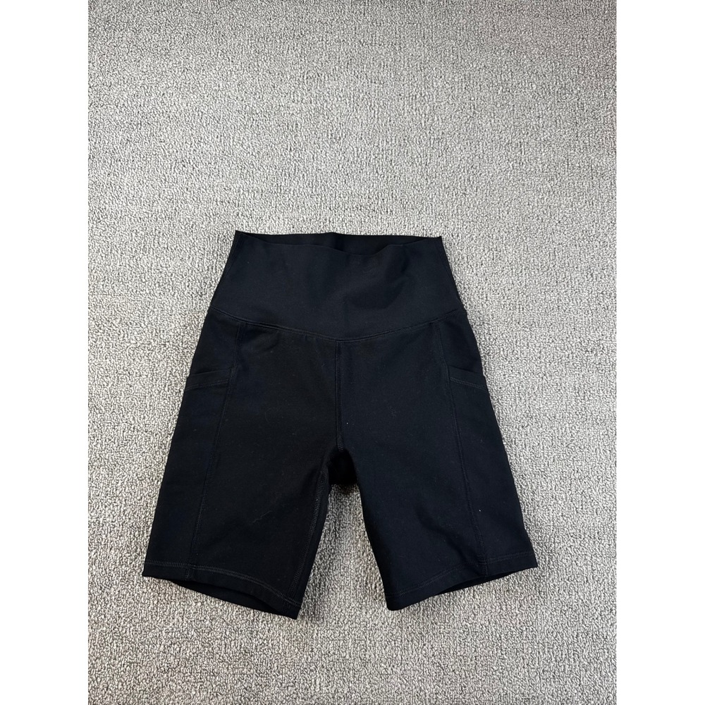 YPB Your Personal Best Womens High Rise Biker Shorts Black Side Pockets XS